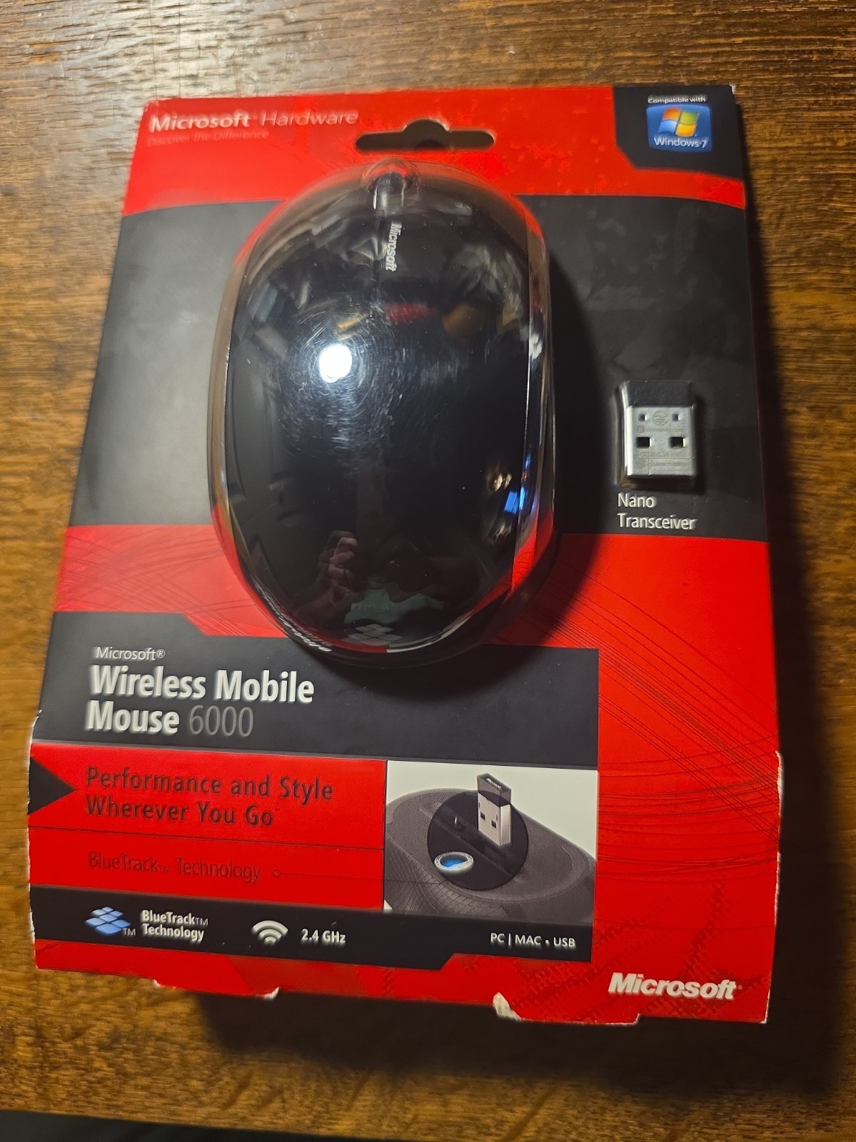 Microsoft Wireless Mobile Mouse 6000 Blue Track Technology 1383,1447 