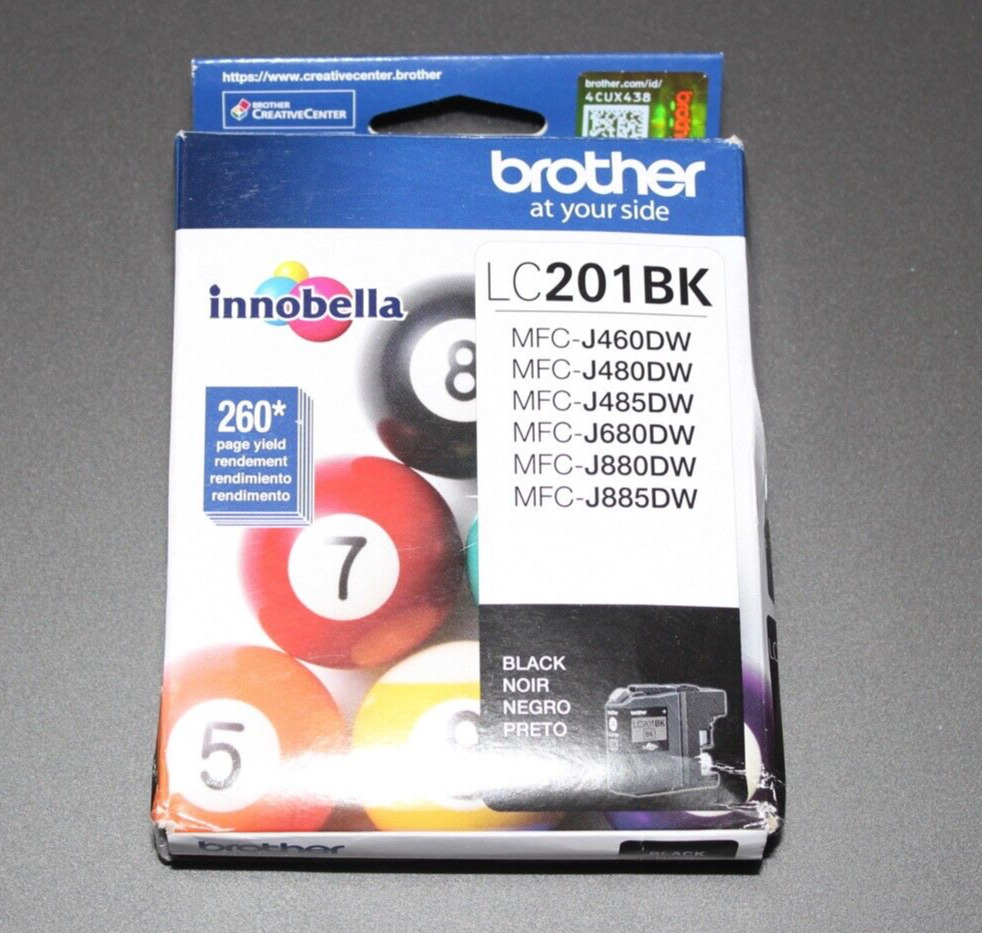 Brother LC201BK Standard-Yield Ink Cartridge - Black  SEALED   OPEN BOX