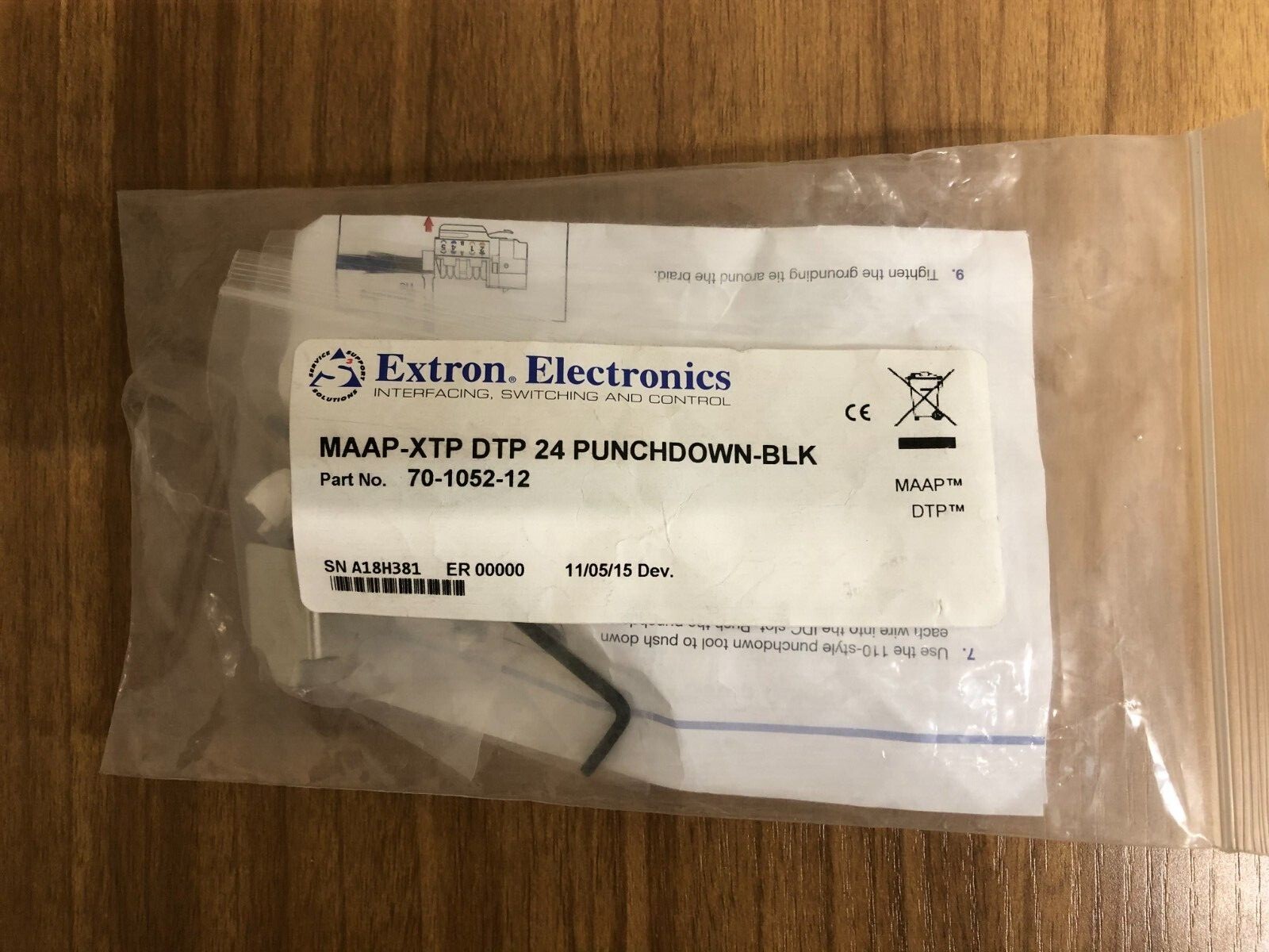 Extron 70-1052-12 MAAP-XTP DTP 24 Punch Down Jack (Black)