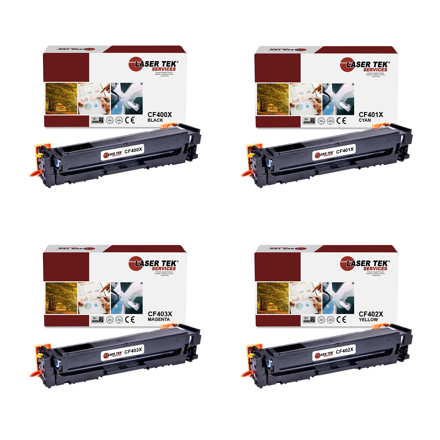 4Pk LTS 201X BCMY HY Compatible for HP LaserJet Pro M252dw M252n MFP Toner