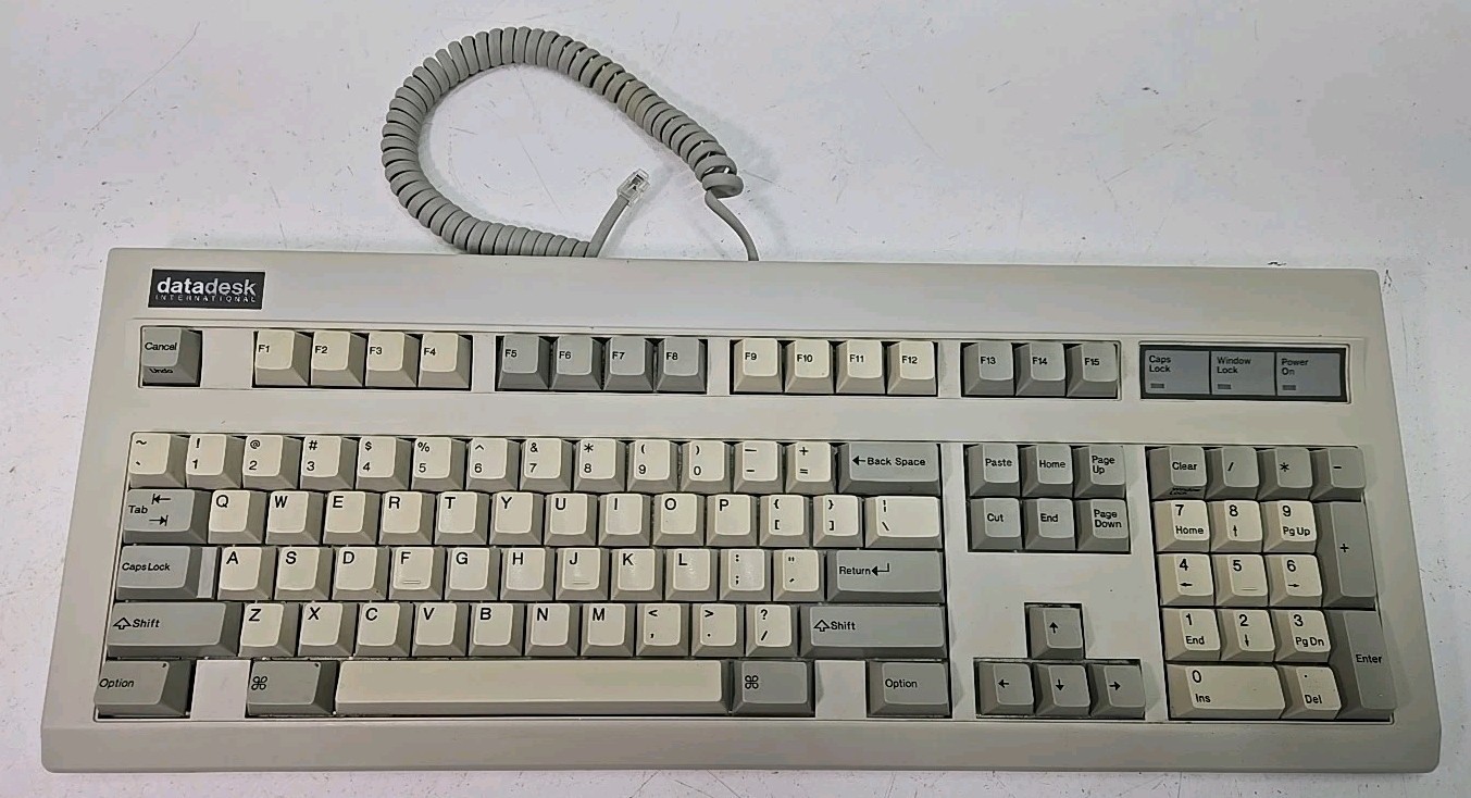 Vintage DataDesk International Macintosh Mac 101 Plus Platinum Keyboard 60420-6P