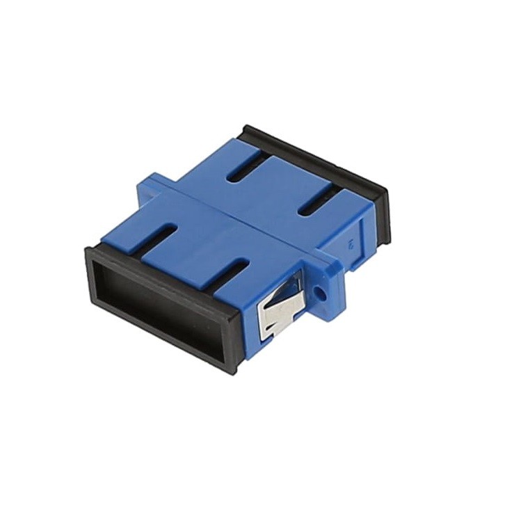 5 Pack of SC/UPC Singlemode Duplex Fiber Optic Coupler with Flange, Blue
