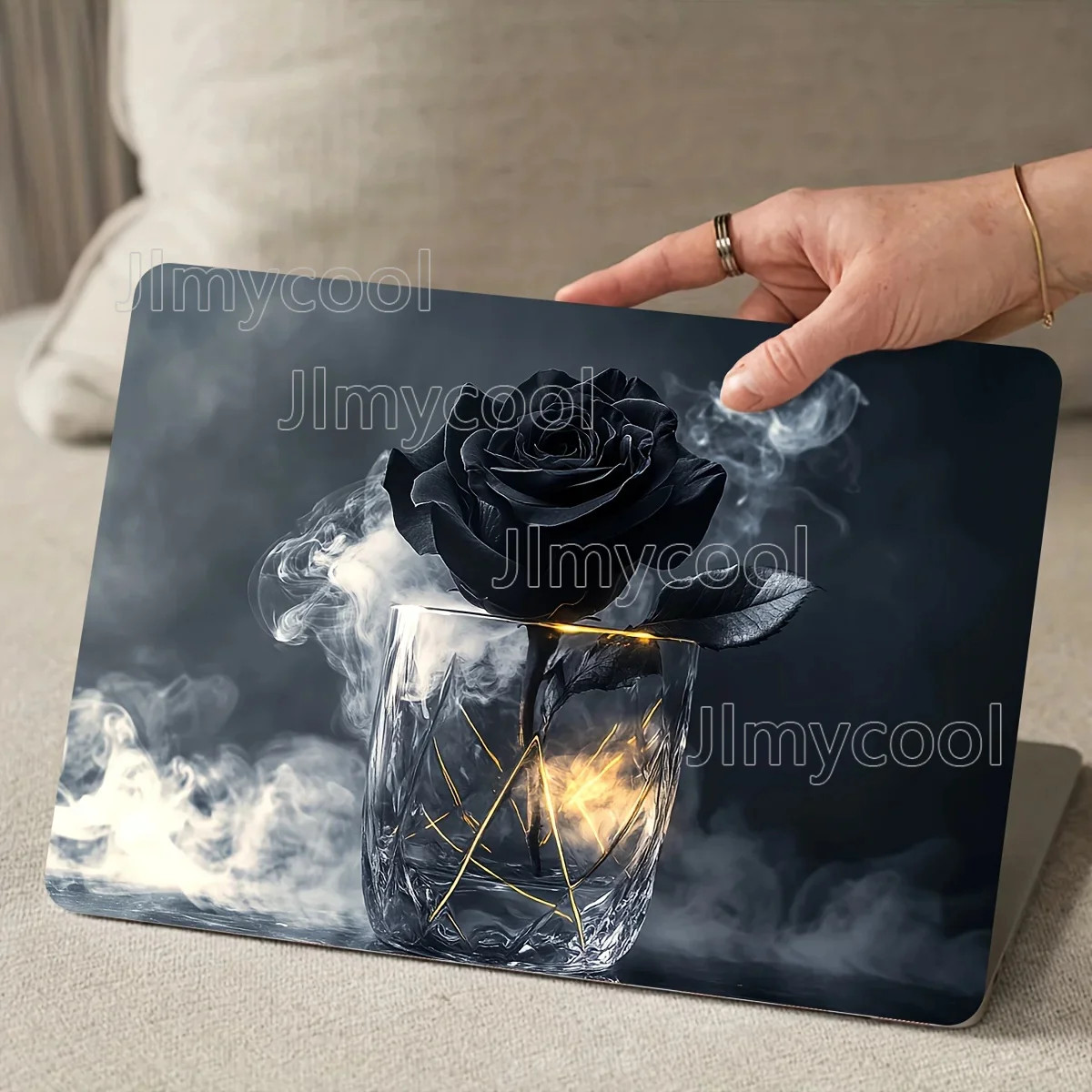2x Black Rose Notebook Art Decal Case Waterproof and Scratch Resistant Decal