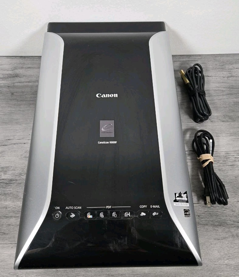 Canon Canoscan 9000F Color Photo & Film Flatbed Scanner w/ Cables K10346 Used.