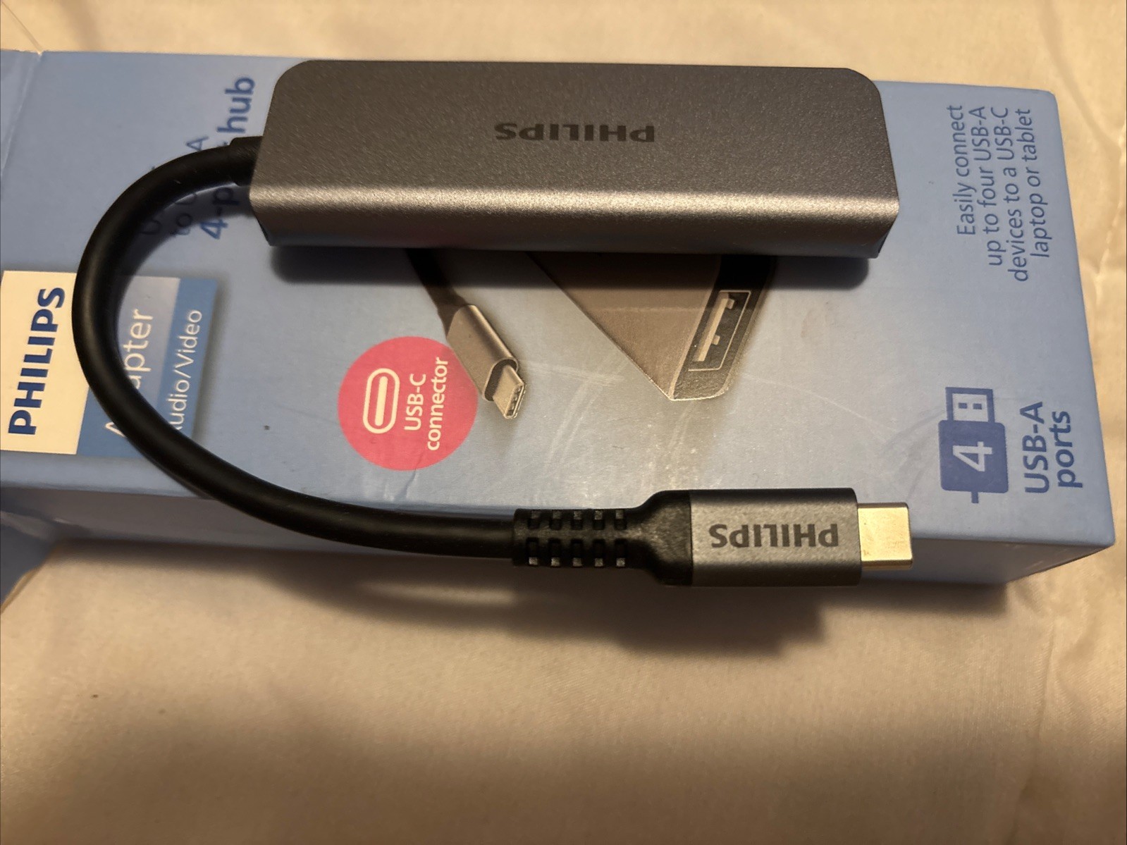PHILIPS USB-C-USB Hub 4 USB 480 Mbps Data Transfer Multiport Adapter SWL3573S/37