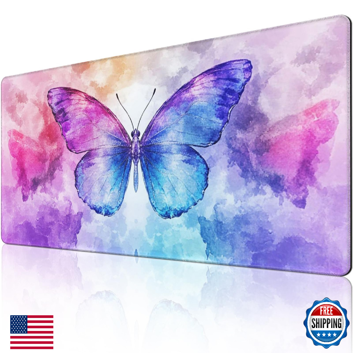 ZOCOZY Extra Large Butterfly Mouse Pad 48x24 Inch – 3XL Huge Waterproof Desk Mat
