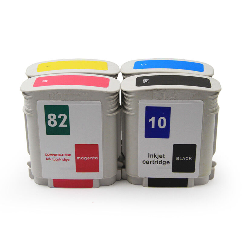 4pcs/set For HP 10 82  Ink Cartridge For HP Designjet 500 510 500PS 800 800PS 