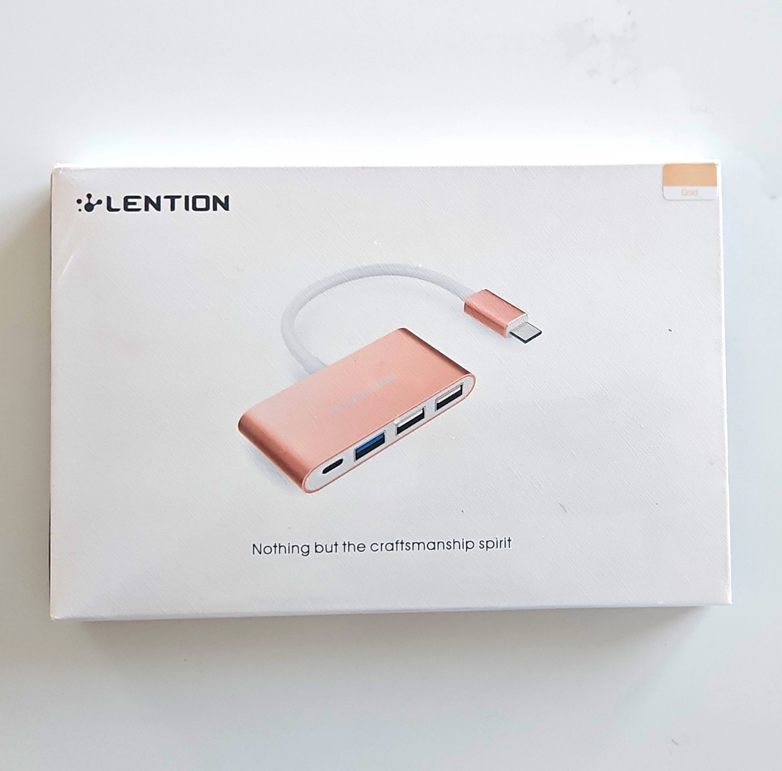 LENTION USB-C Type-C Hub 3-Port (1:3) USB 3.0/2.0 Rose Gold Portable