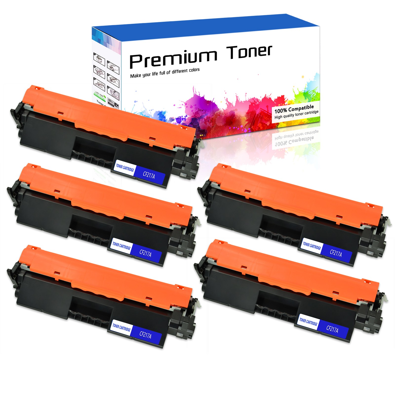 5PK CF217A 17A Toner Compatible With HP LaserJet Pro M102w M102a MFP M130fw