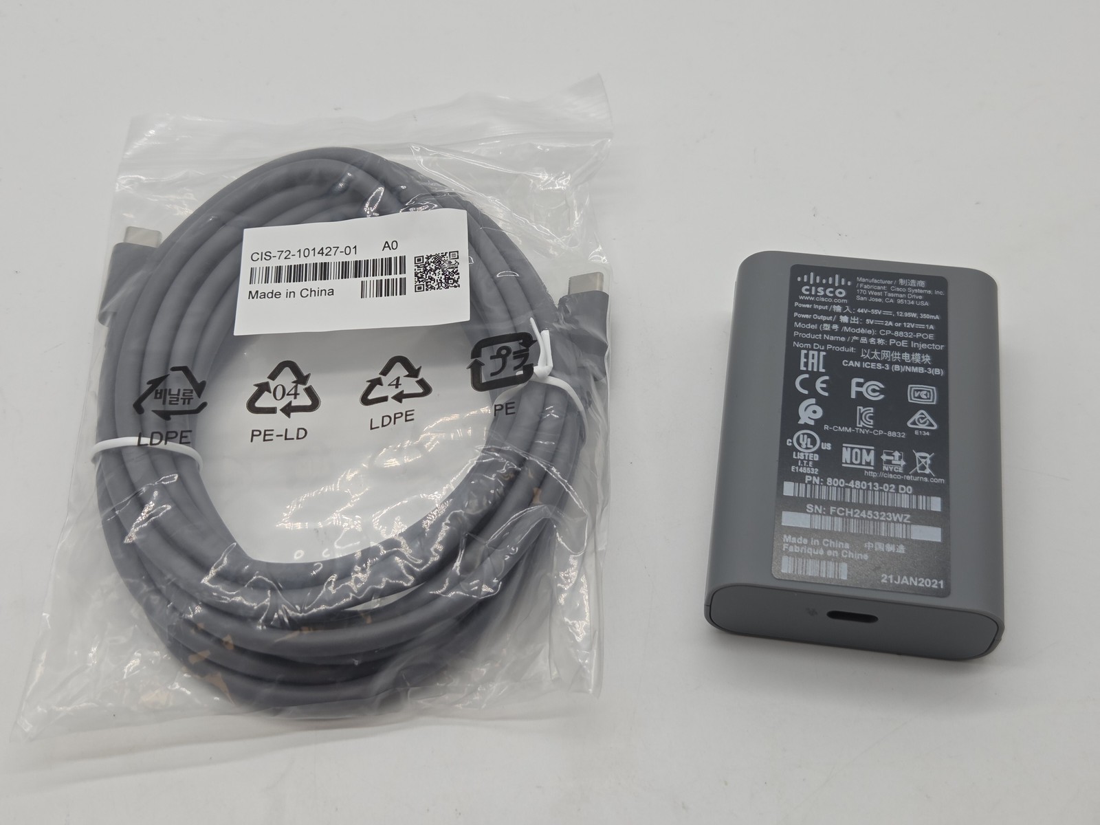 Cisco CP-8832-POE PoE Injector IP Conference Phone+USB-C Cable 800-48013-02