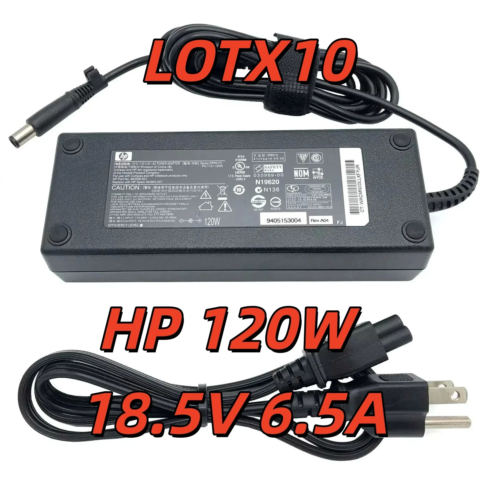 LOTX10 Genuine 120W HP AC DC Adapter 18.5V for Docking Station HSTNN-IX01 Power