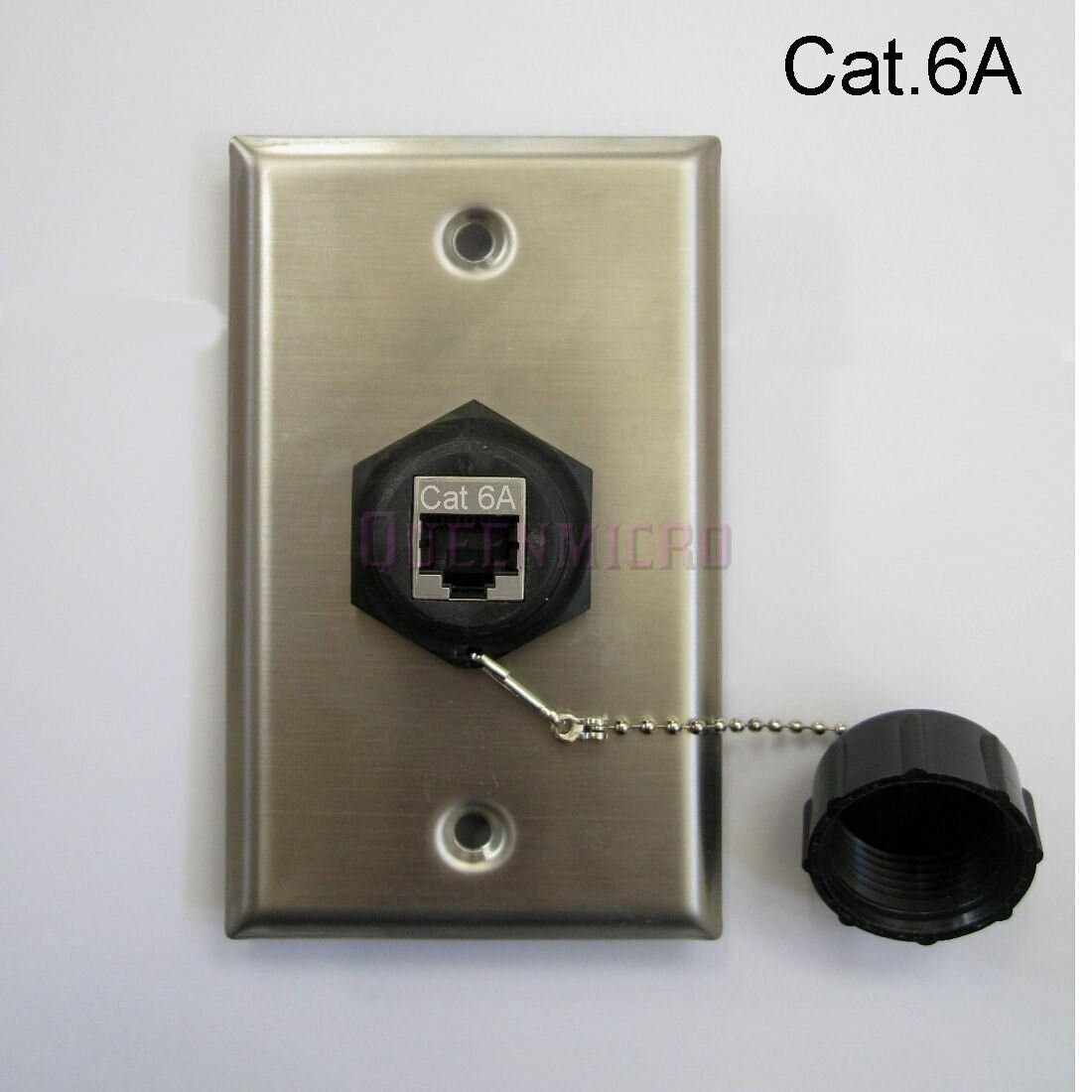 Cat6A Shielded RJ45 Ethernet LAN Extender Adapter Indoor Outdoor Wall Plate
