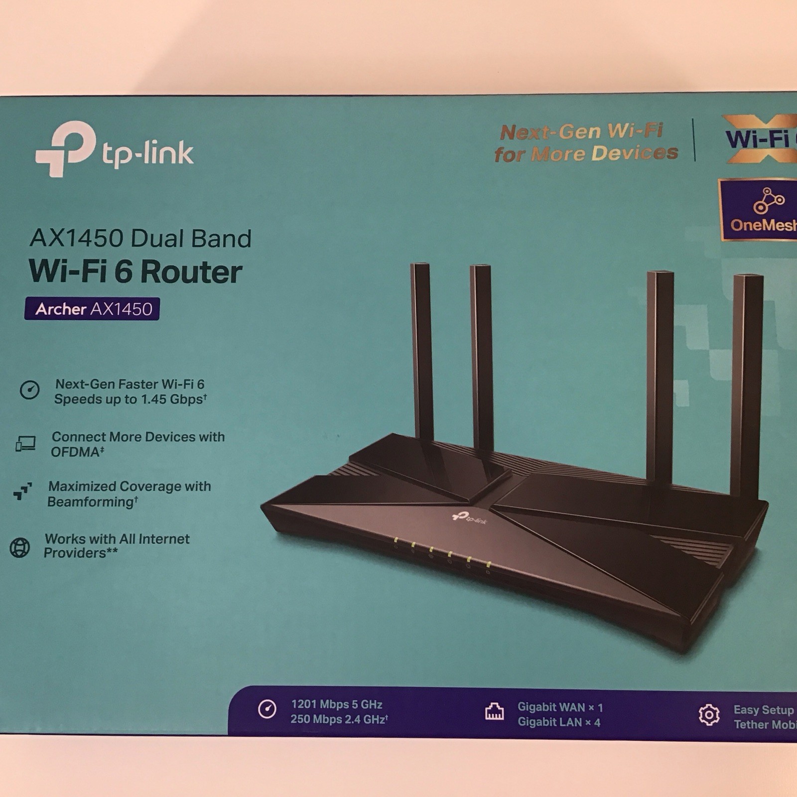 TP-Link AX1450 Dual Band Wi-Fi 6 Router Backwards Compatible Easy Set Up (NIOB)