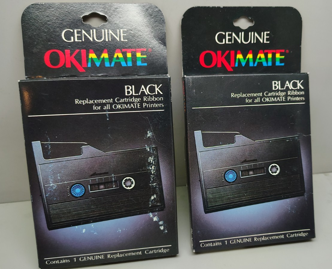 Lot of 2: Genuine Okimate Replacement Printer Cartridge Ribbon Black Okidata NOS