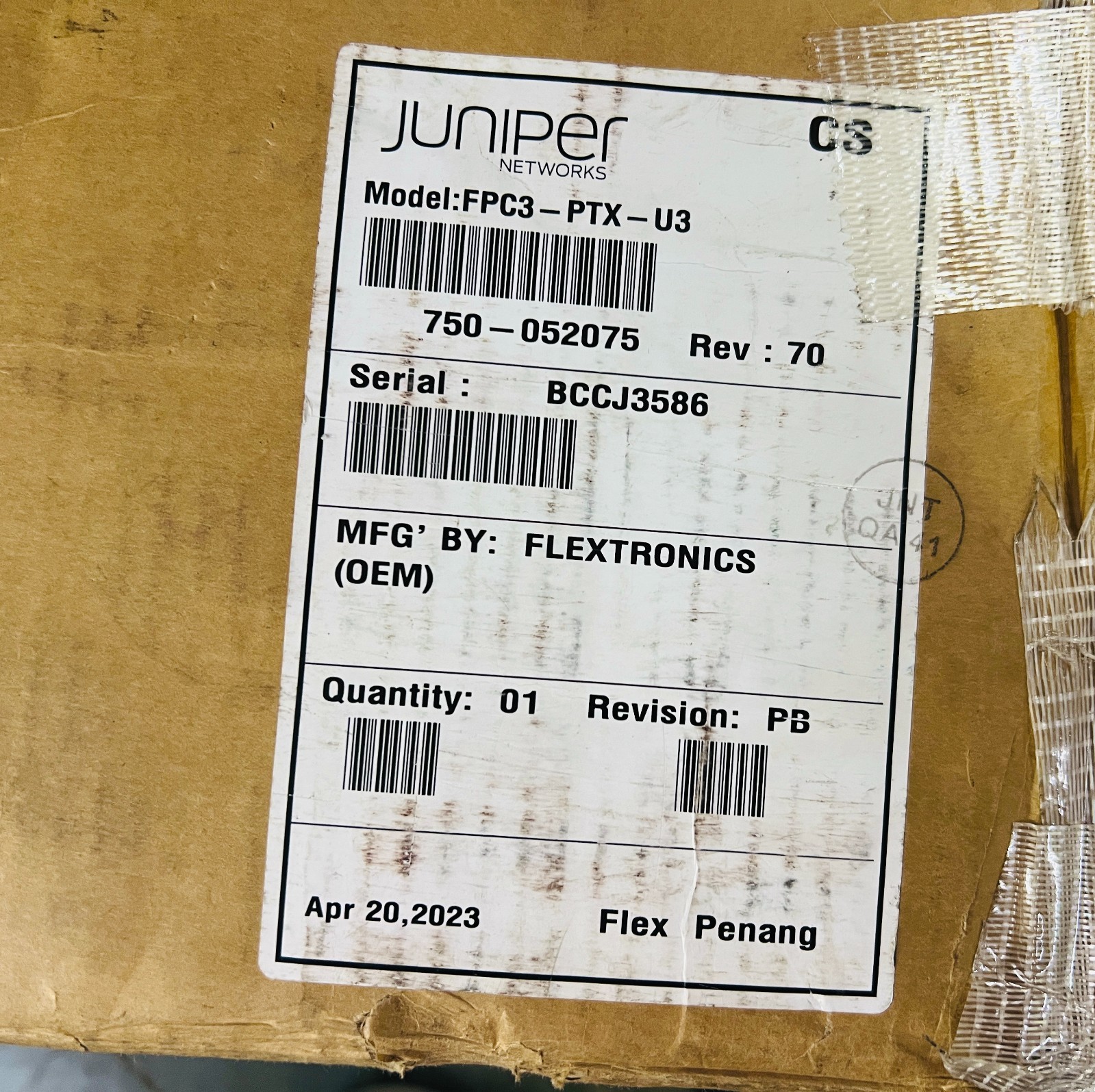 JUNIPER FPC3-PTX-U3 PTX5000 3rd generation 3 Tbps FPC3