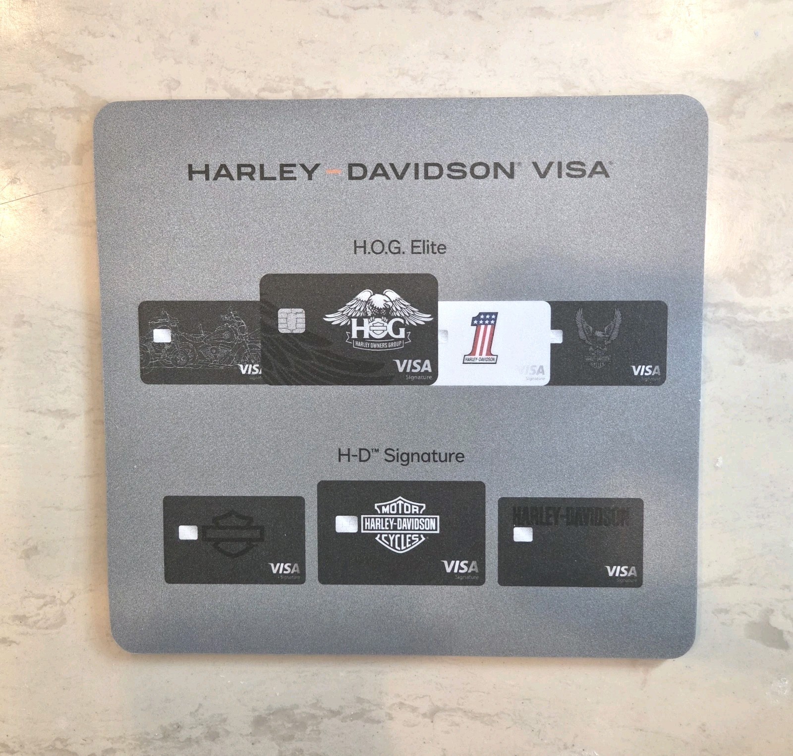HARLEY DAVIDSON H.O.G. Elite Signature Computer Mouse Pad Visa Promo HOG New
