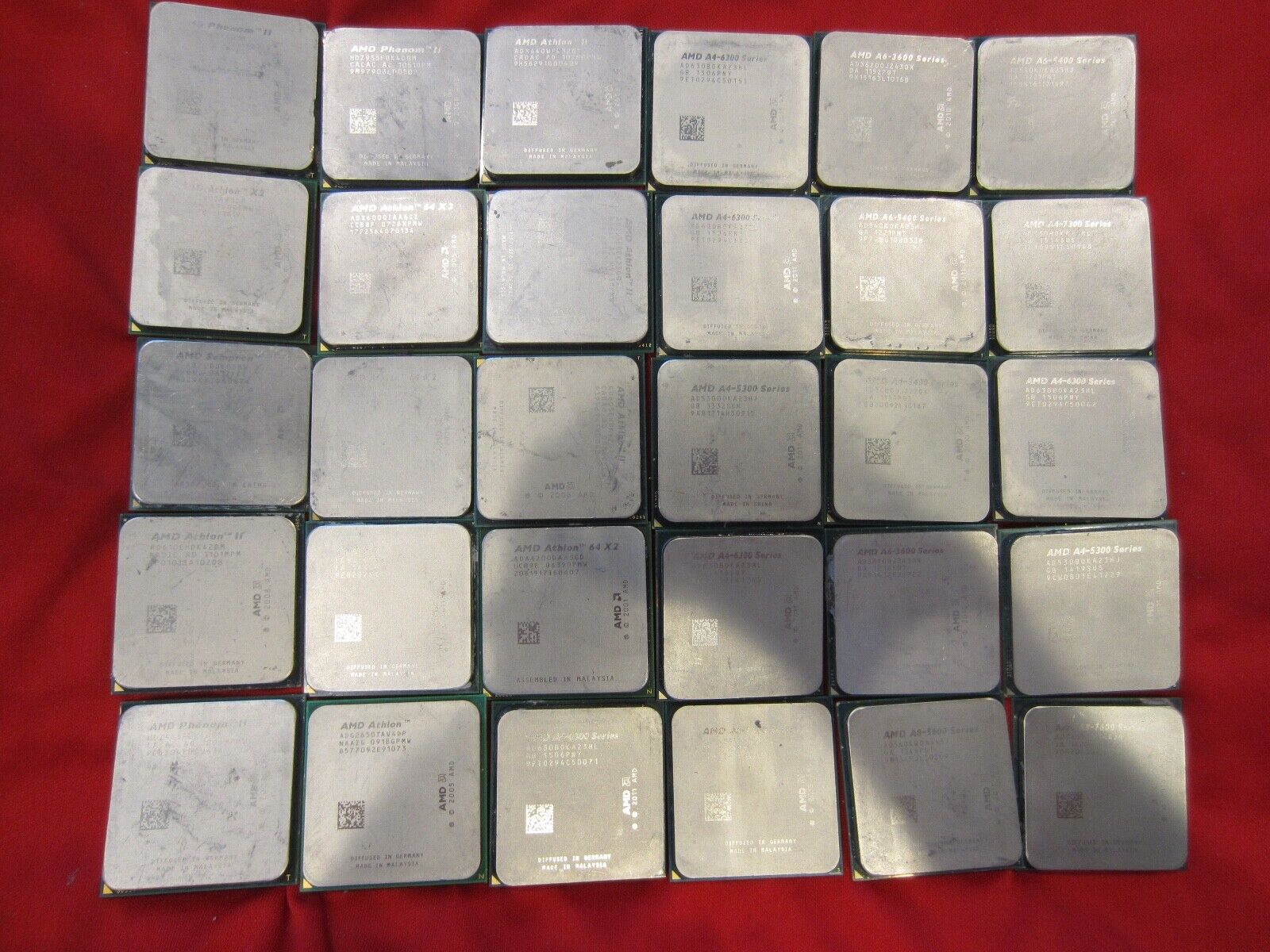 Lot of 30pcs AMD Athlon II,Athlon 64X2,FX,A4,A6,A8 CPU For Scrap Gold Recovery