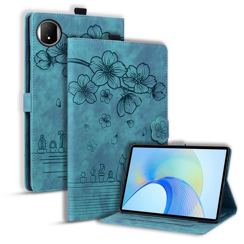 Leather Flower Cat Card Slot Tablet Case For Honor Pad X7 2025 Tablet 8.7''