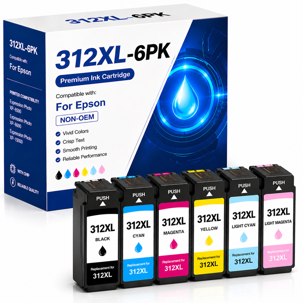 312XL Compatible Ink Combo 6-Pack for XP-15000 XP-8500