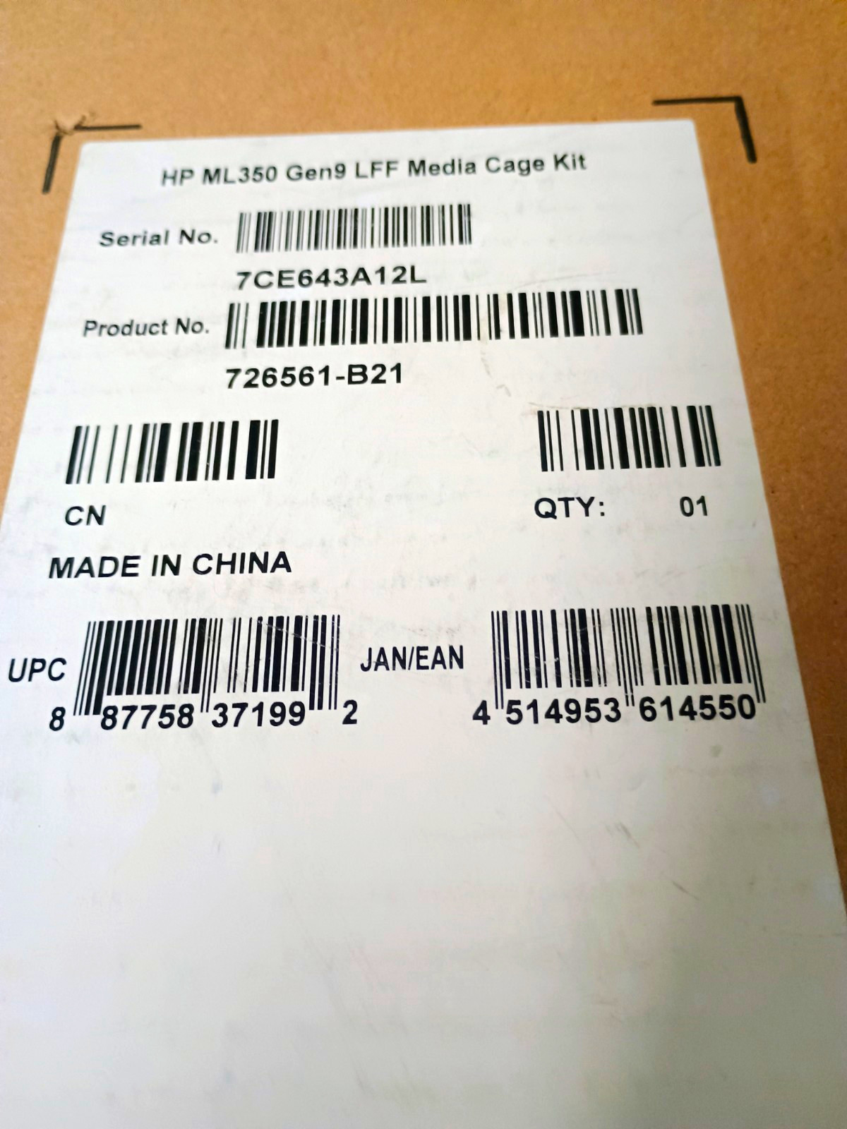 HP ProLiant ML350 Gen9 LFF Media Cage Kit Media Cage 726561-B21