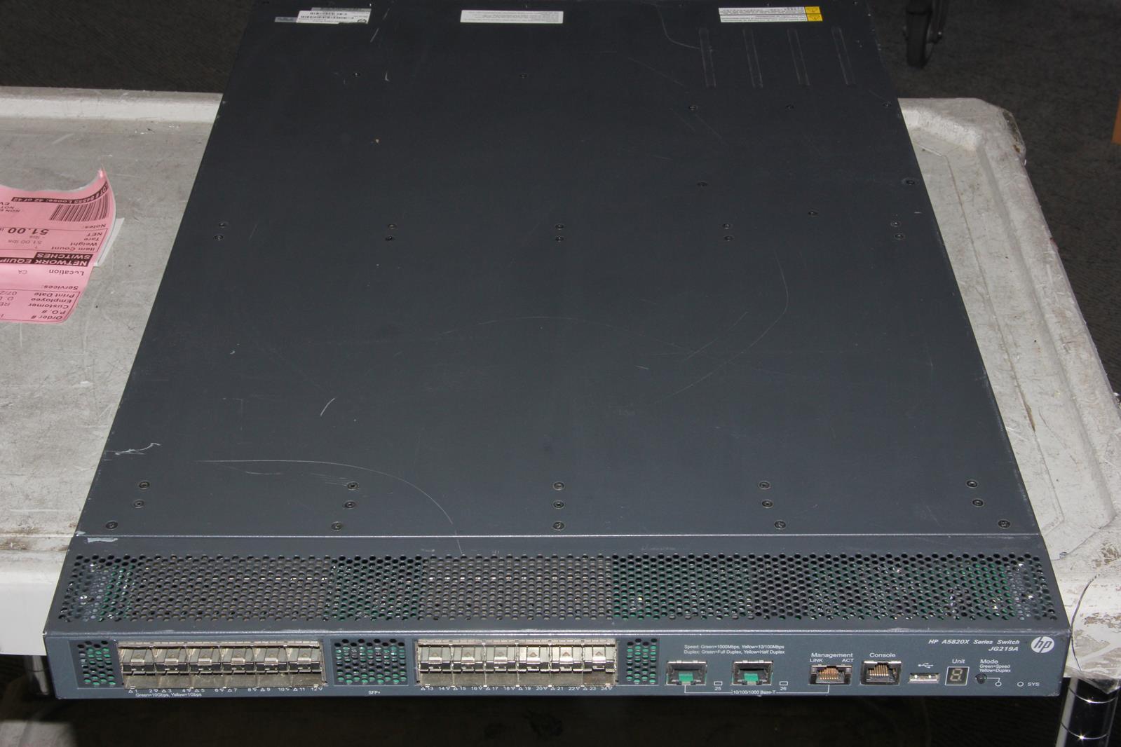 HP Hewlett Packard JG219A  A5820AF-24XG Layer3 Gigabit Switch TESTED