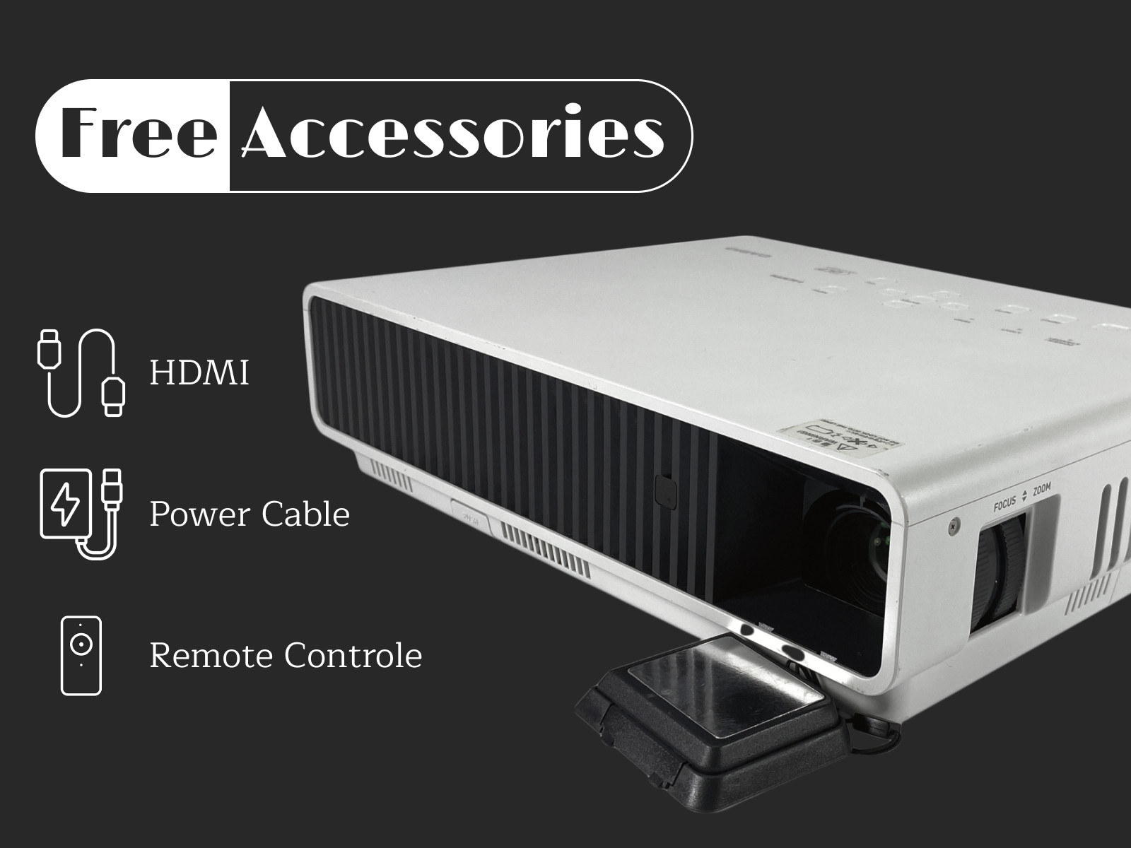 2500 Lumens Multi-Purpose Use DLP Projector for Backyard Cinema or Family Use 4K