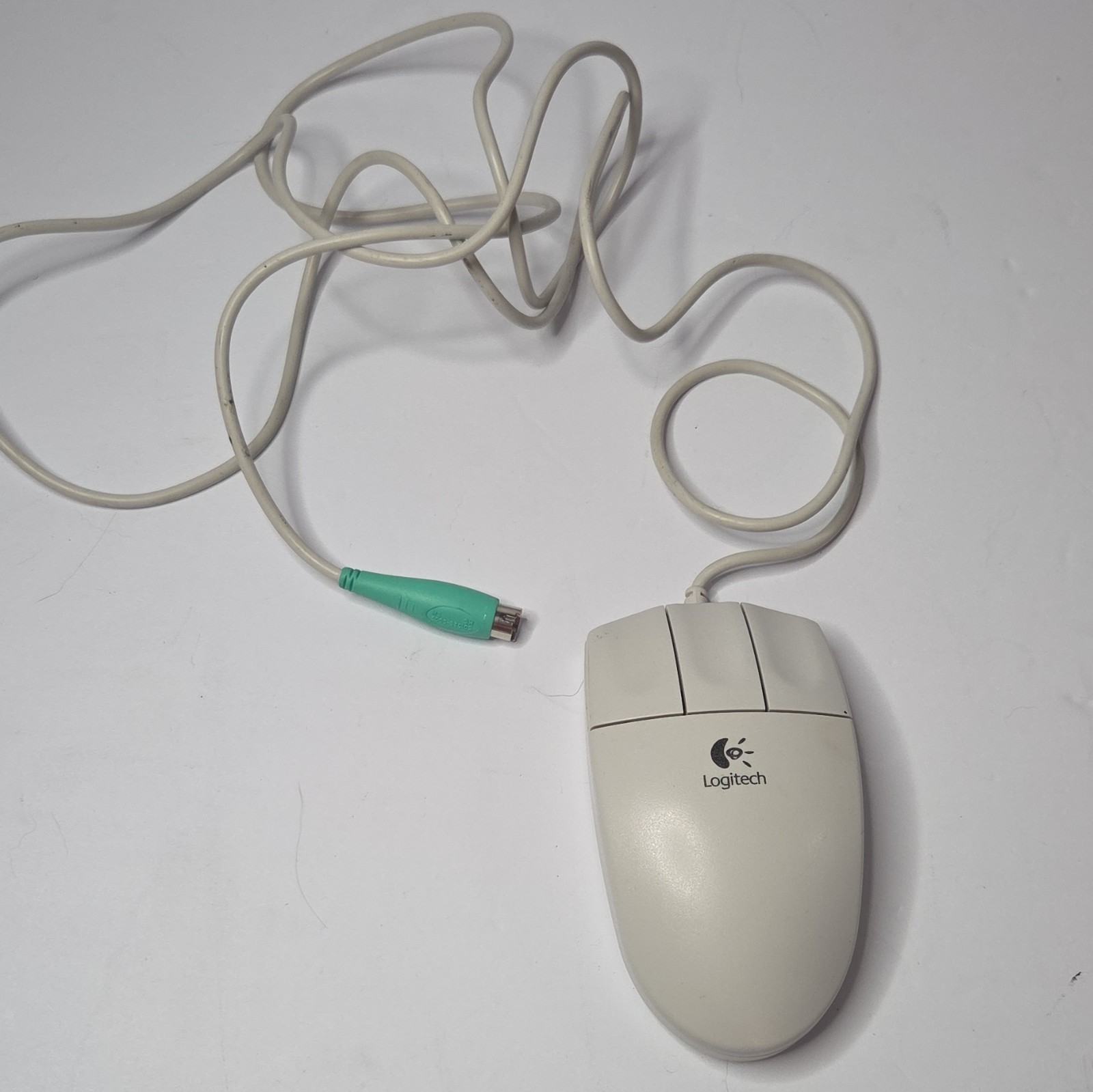 Logitech Logo M-S35 PS/2 3-Button Roller-Ball Mouse Mechanical Untested