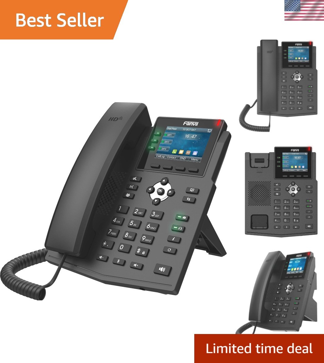 Professional X3U VoIP Phone - Intuitive 2.8-Inch Display, 6-Line Capability