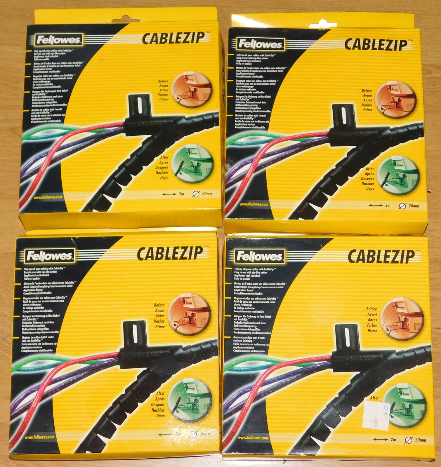 4x 2m fellowes cablezip 20mm cable folder black cable zip spiral cable routing