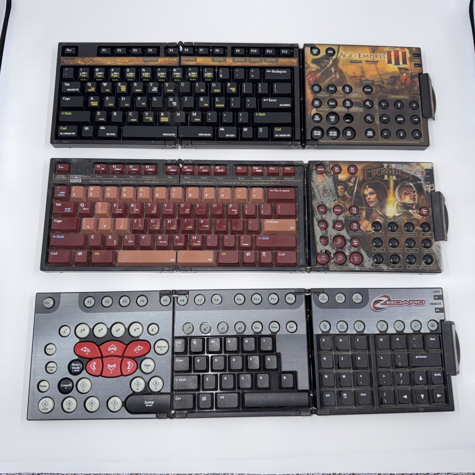 Everquest II 2/Age Of EmpiresIII/zboard Limited Edition Gaming Keyboard Lot Of 3