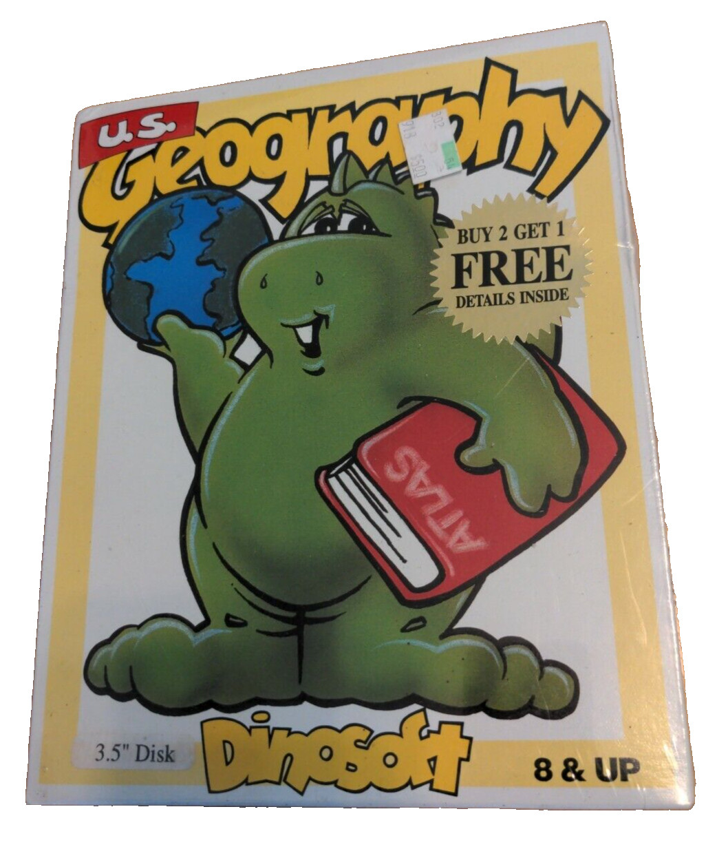Vintage 1991 Dinosoft U.S Geography Software New