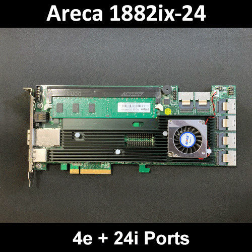 Areca ARC-1882IX-24 4GB Cache PCIe 3.0 x8 | 4e + 24i Ports  SAS/SATA RAID Card