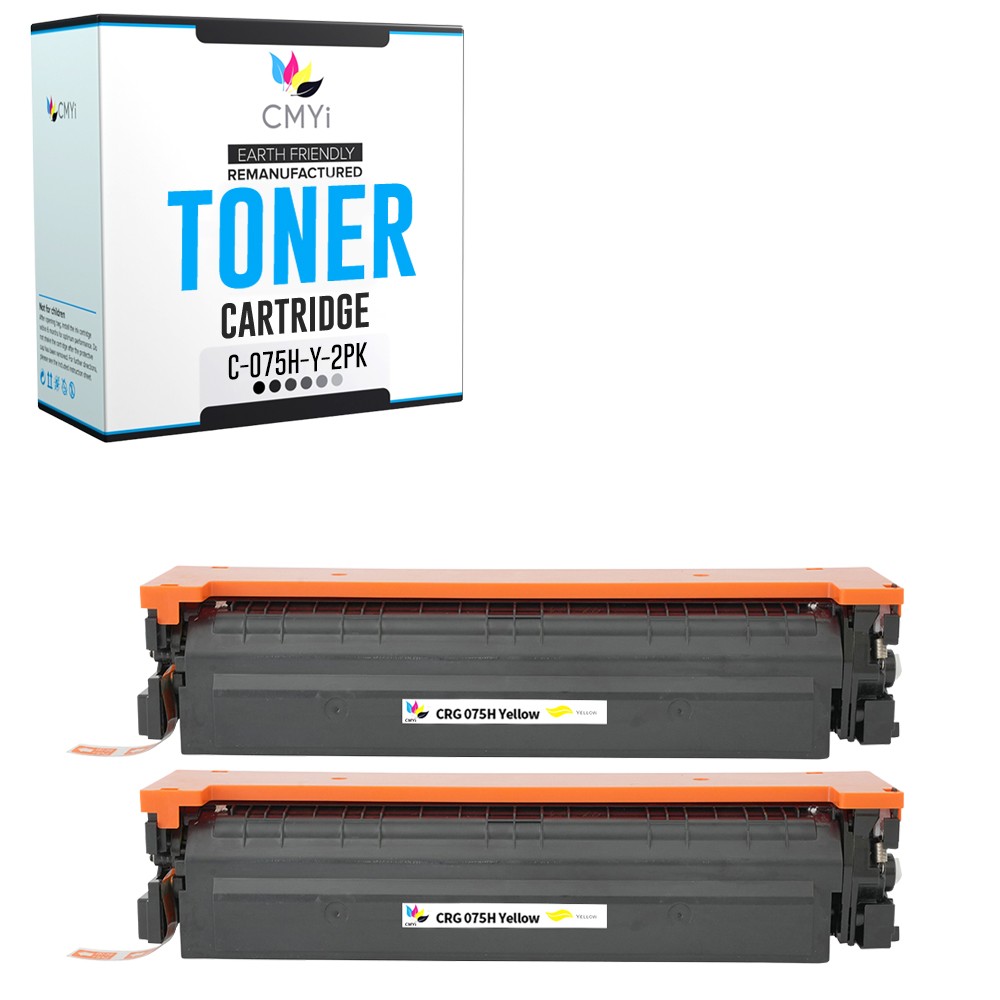 CMYi 2-Pack Compatible 075H Yellow Cartridges fits Canon imageCLASS LBP646Cdw
