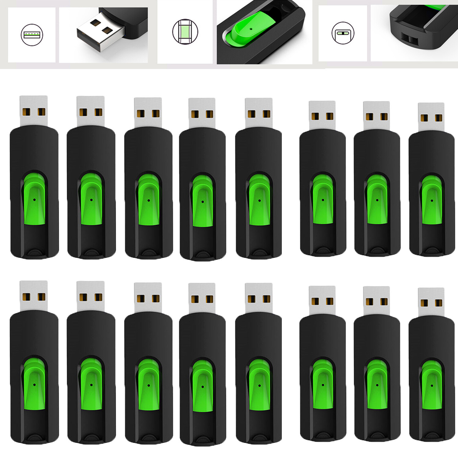 32/64/128GB USB 2.0 Flash Drive Memory Sticks USB Flash Drive For PC Laptop Lot