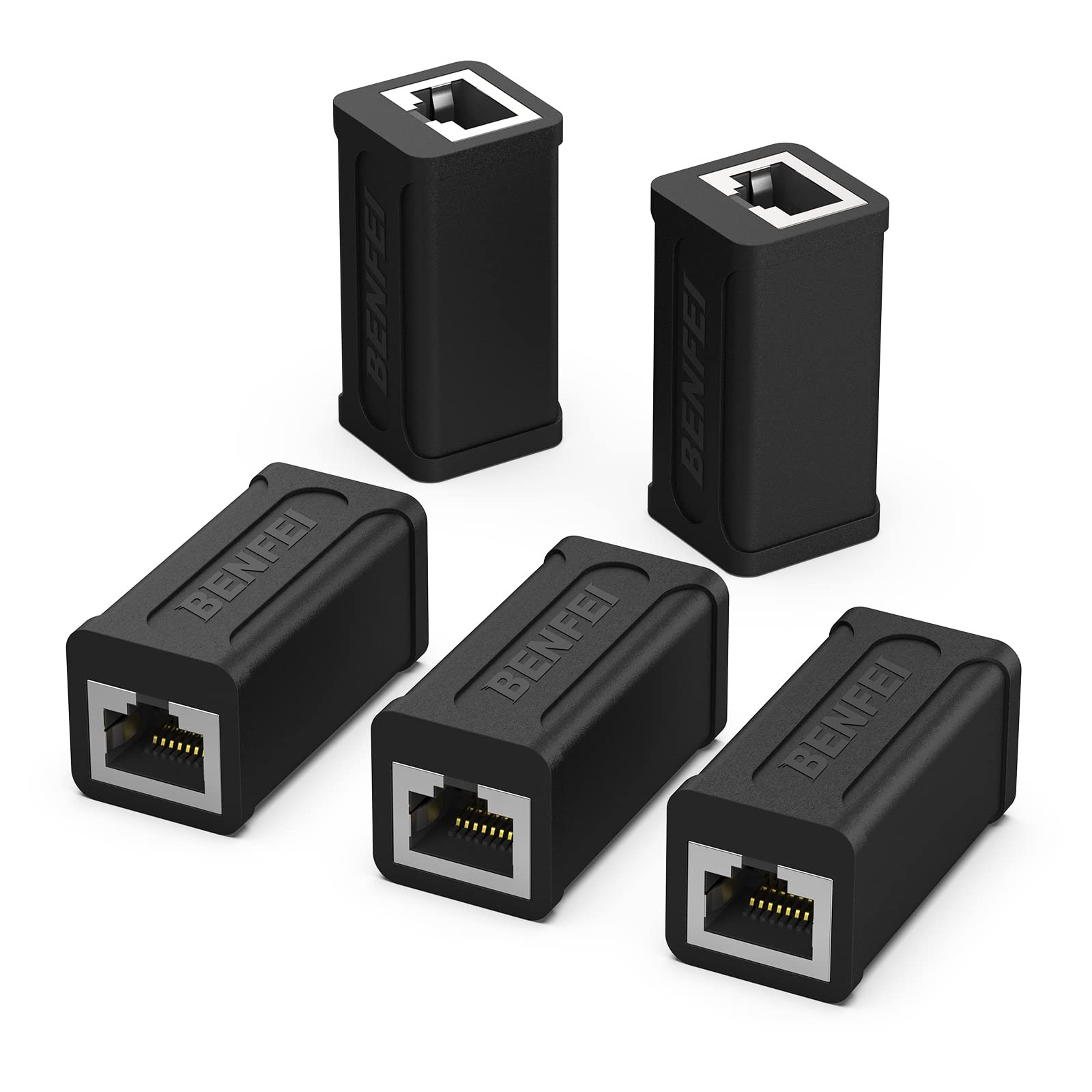 BENFEI RJ45 Inline Coupler, 5 Pack Cat7 Cat6 Cat5e Ethernet Coupler Female to Fe