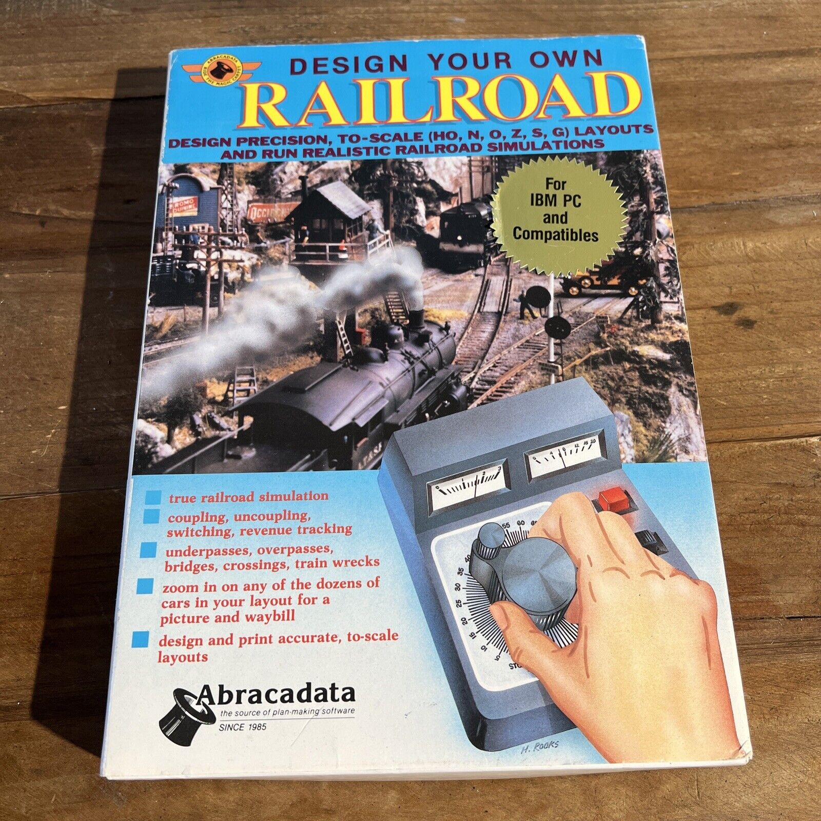 Vintage Design Your Own Railroad PC Floppy Disk Abracadata 1991 Program