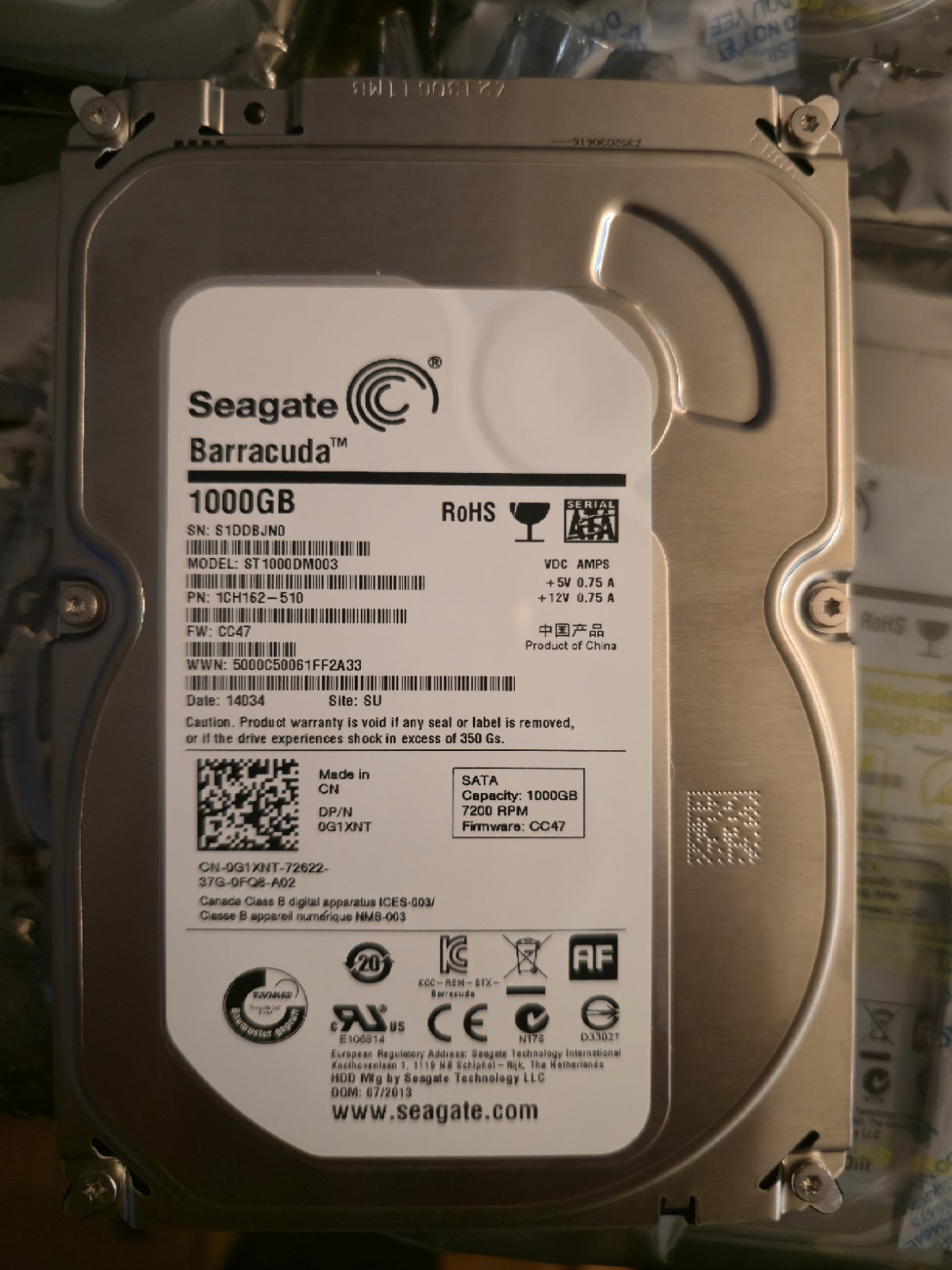 OPEN BOX Seagate Barracuda 1TB 7200 RPM SATA 3.5  Internal Hard Drive HDD
