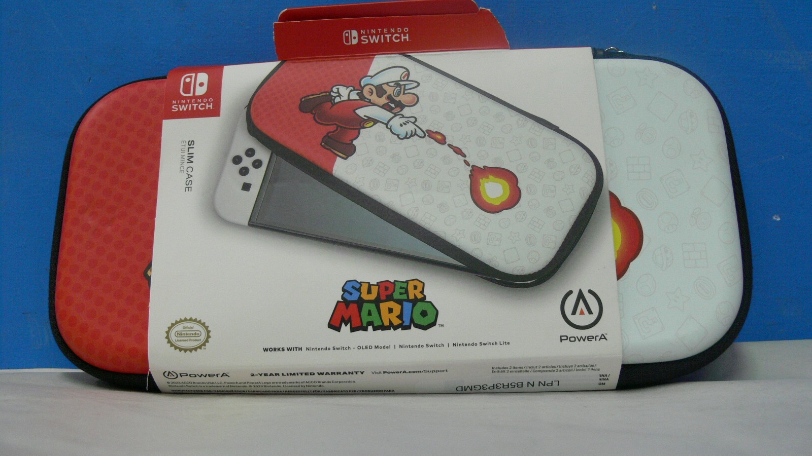 Super Mario Fireball Nintendo Switch Case - Hard Shell Storage Pouch