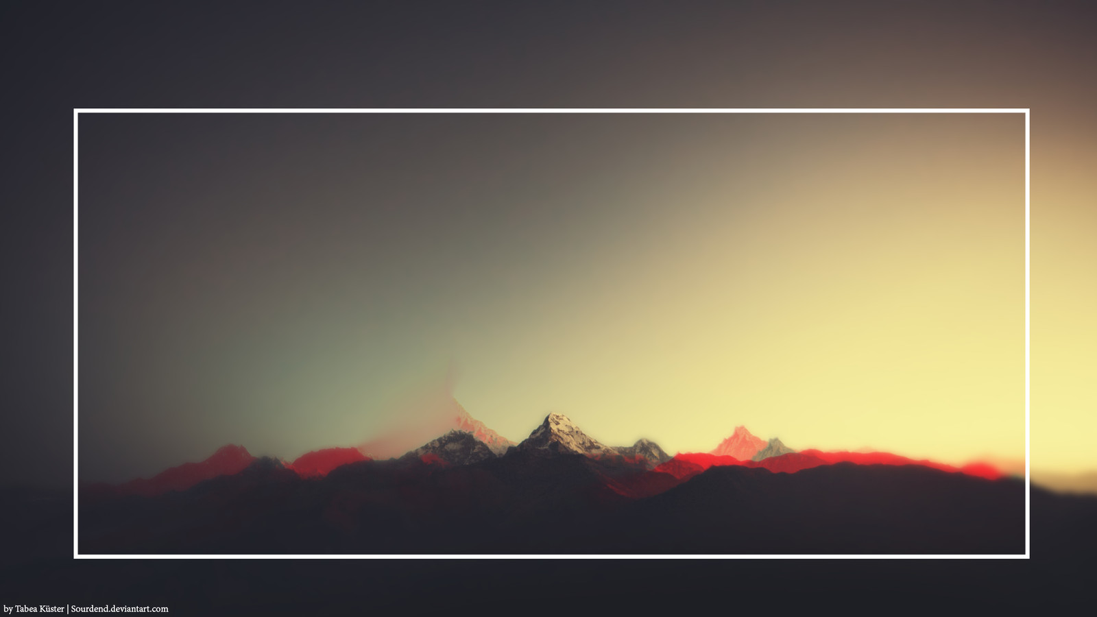 Landscape minimalism mountains cgi snow Custom Gaming Mat Desk