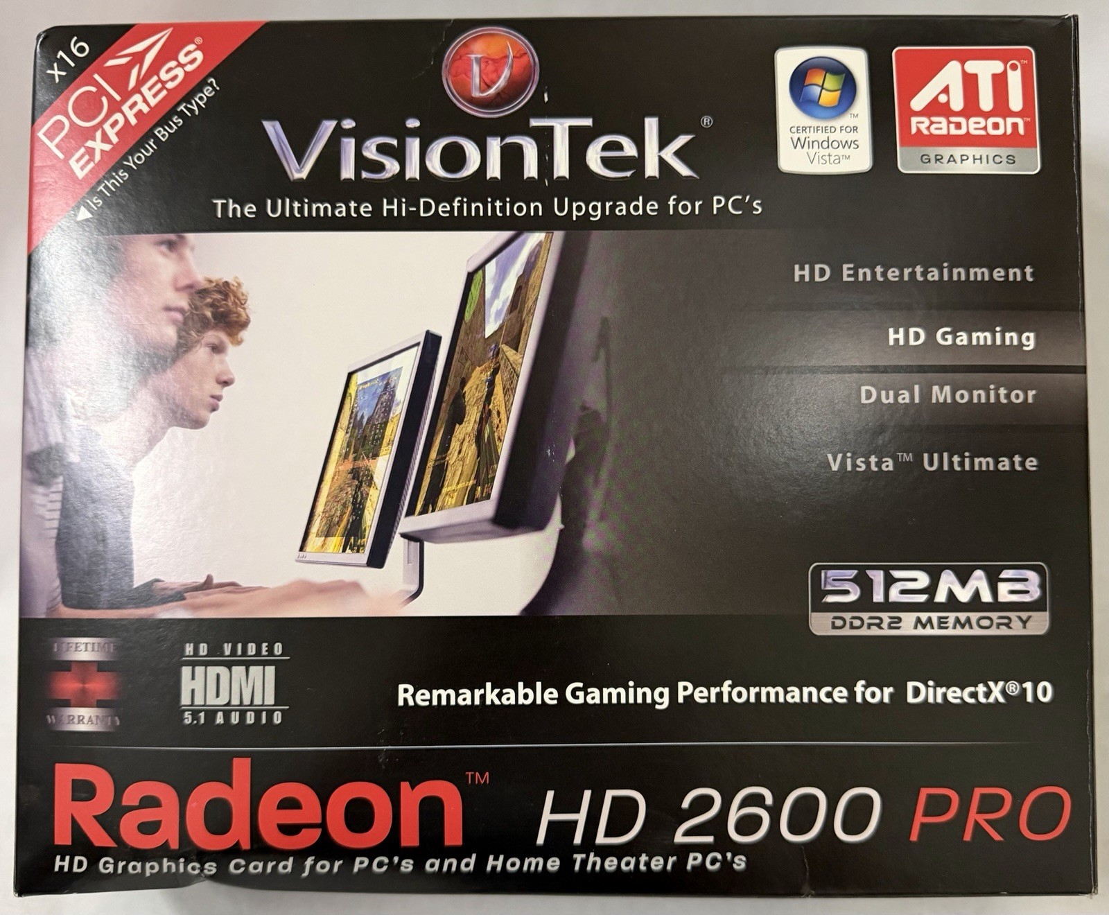 New Open Box VisionTek ATI Radeon HD 2600 PRO, 512MB Graphics Card 800Mhz
