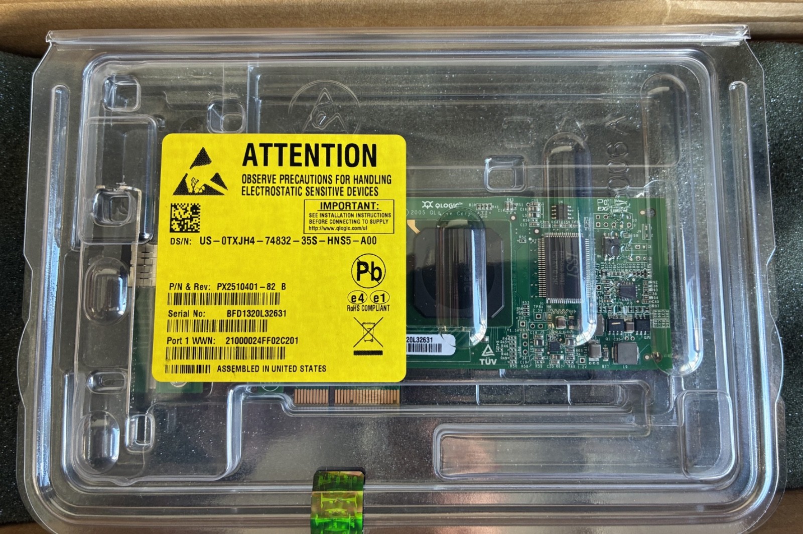 NEW Dell QLogic 4Gb Single Port Fibre Channel PCIe Network Adapter TXJH4