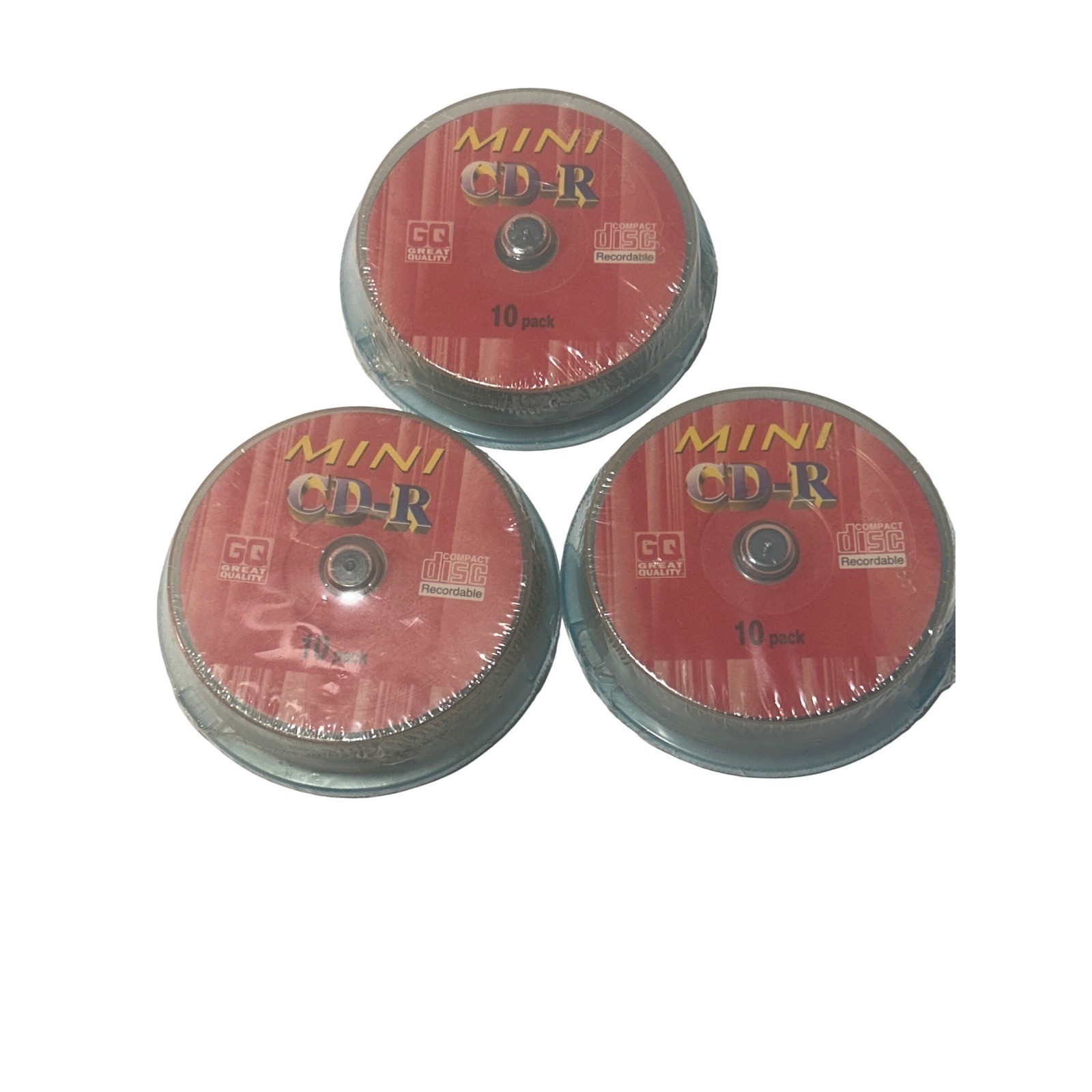 GQ Great Quality Mini CD-R 8cm Recordable Blank Discs 10 Pack Spindle Lot of 3