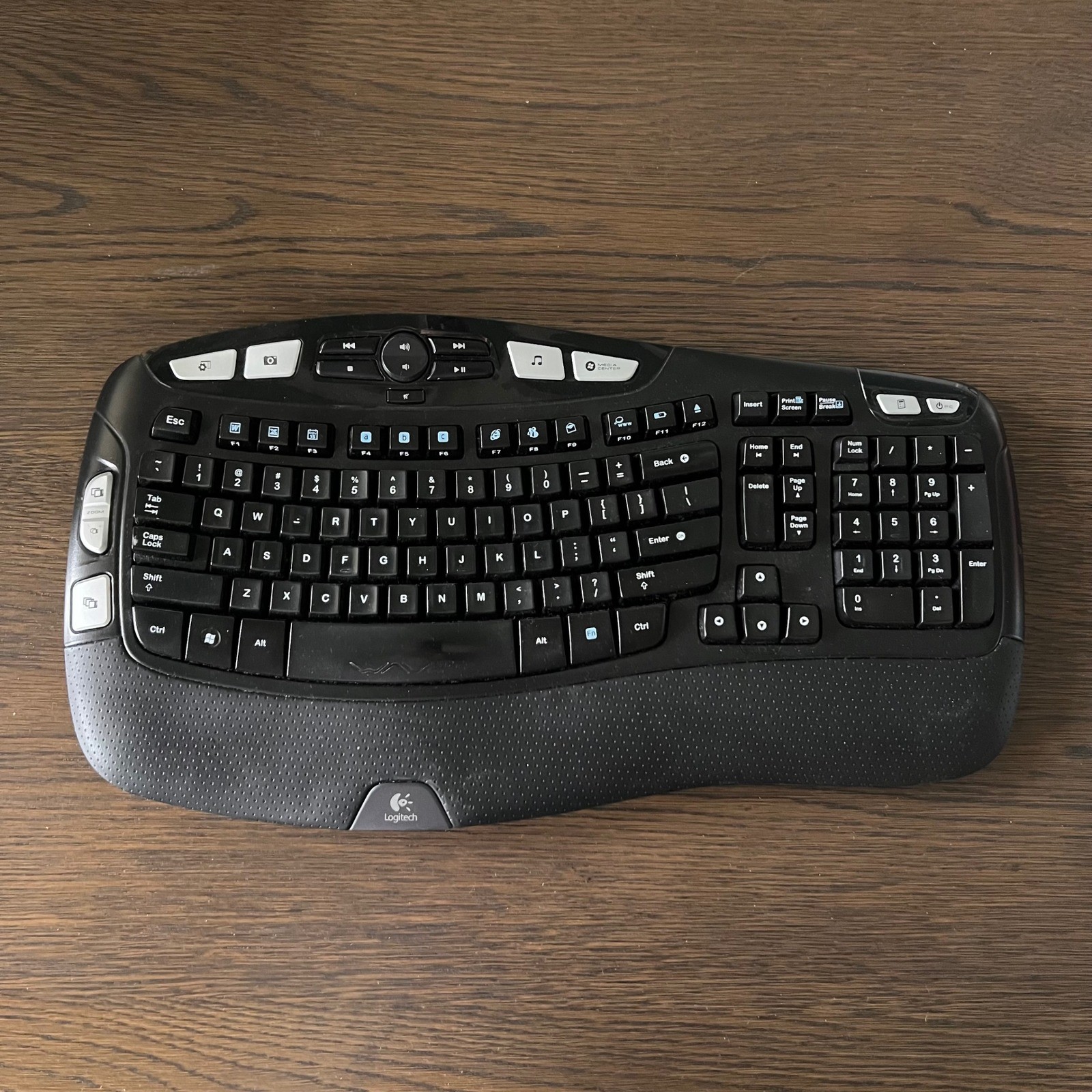 Logitech K350 Wireless Wave Ergonomic Keyboard Black Y-RBN90 NO DONGLE