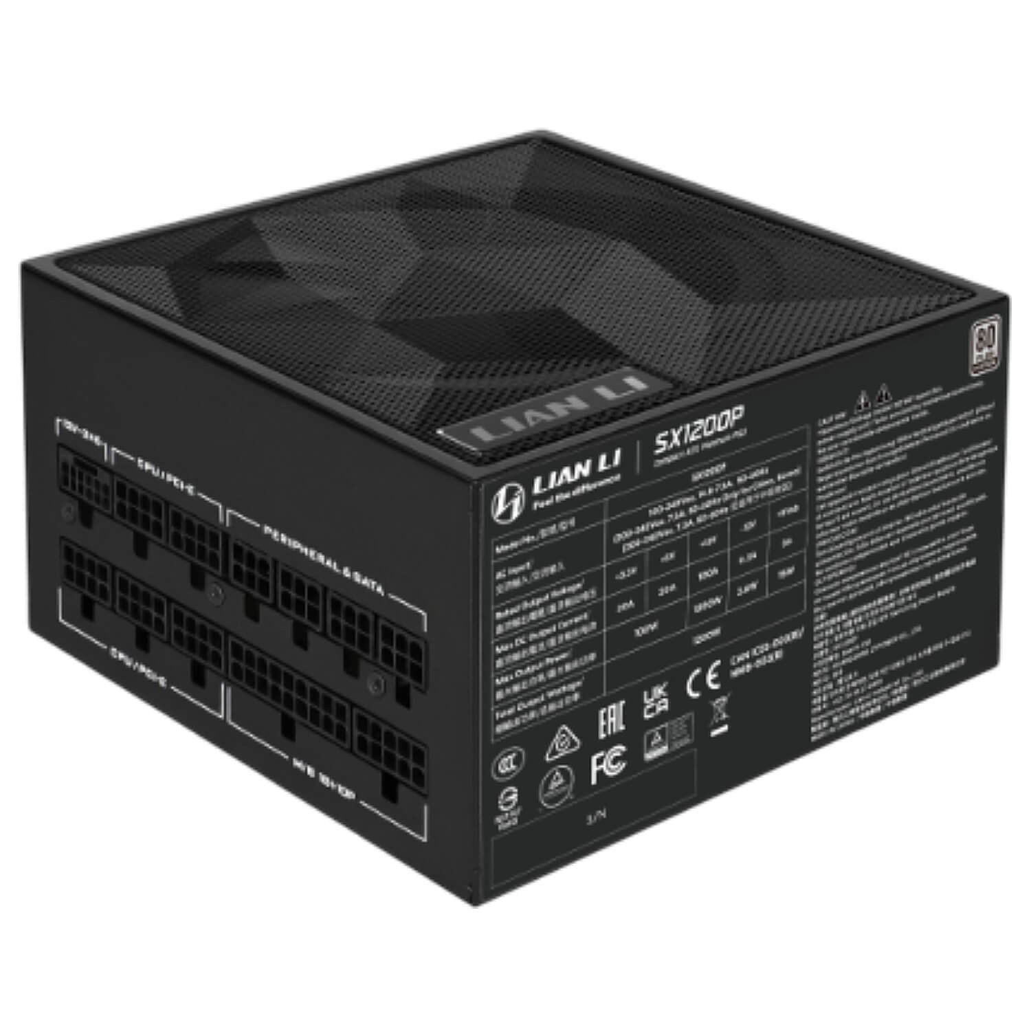 Lian-Li SX 1200W 80+ Platinum Active PFC ATX 3.1 12V Black SX1200P-B