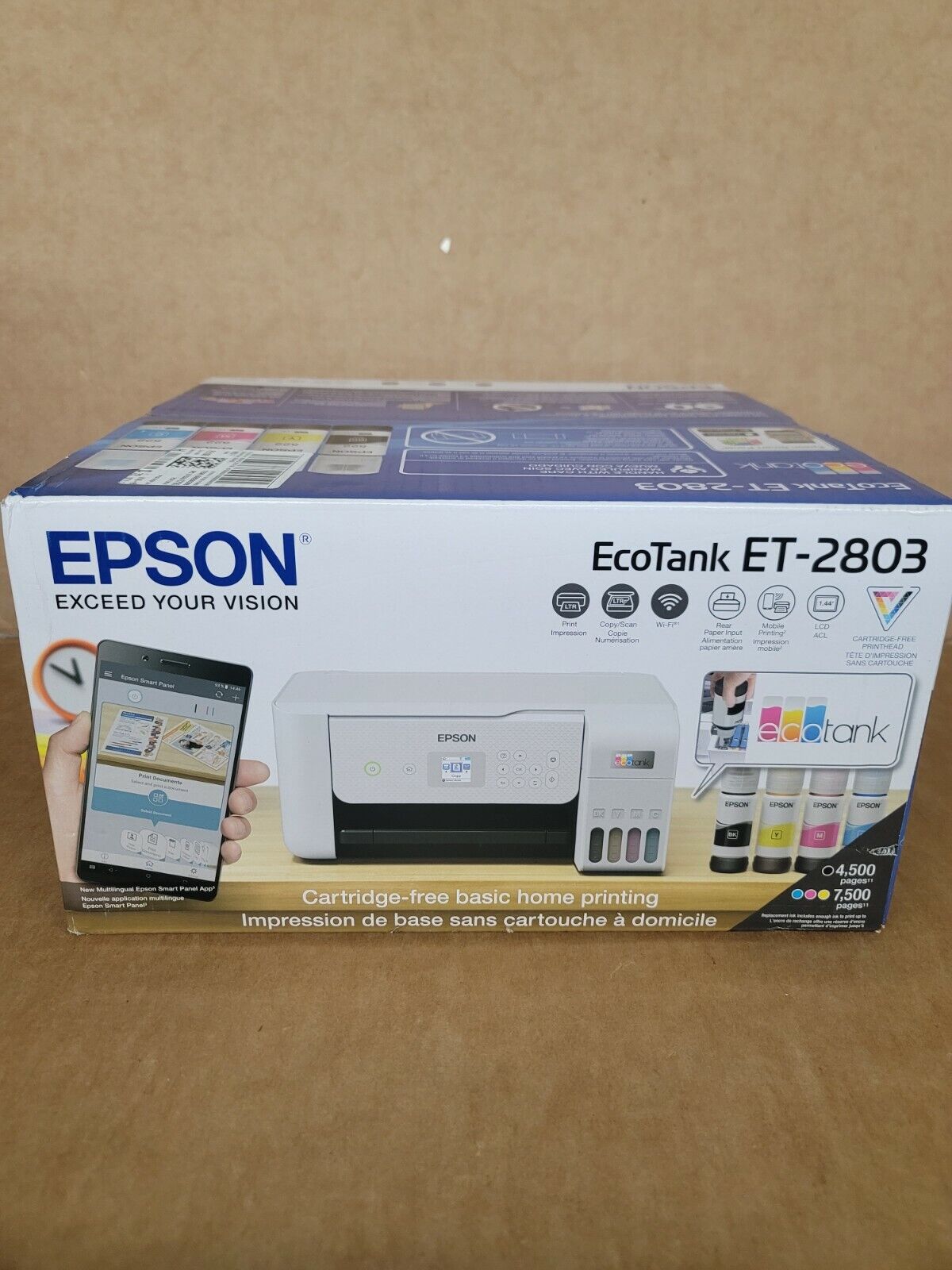 Used Brand New Epson EcoTank ET-2803 Wireless Color All-in-One ...