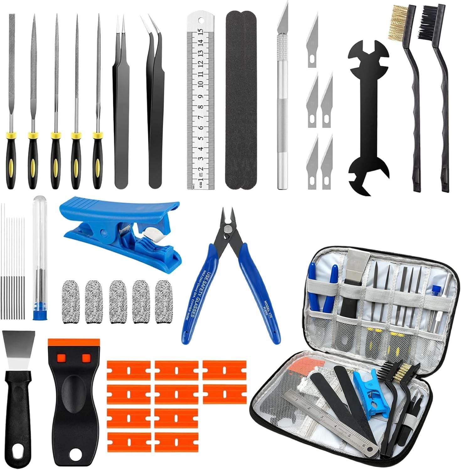 50pcs 3D Printer Tool Kit & Accessories – Nozzle Cleaning Tools, Scrapers, Fi...