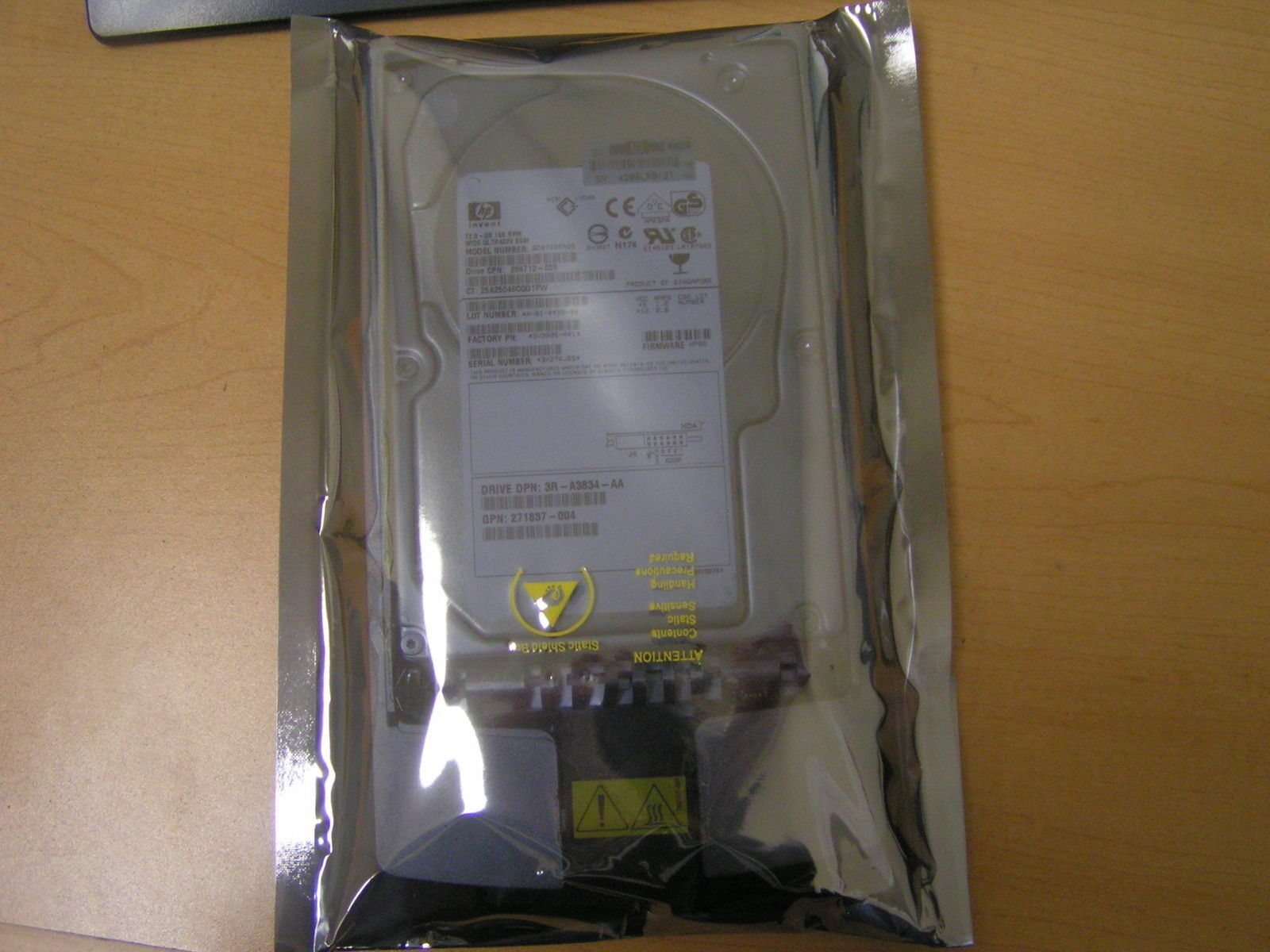 Hp 72.8 GB 10k Ultra320 Hotswap Drive ProLiant G3 G4  289042-001