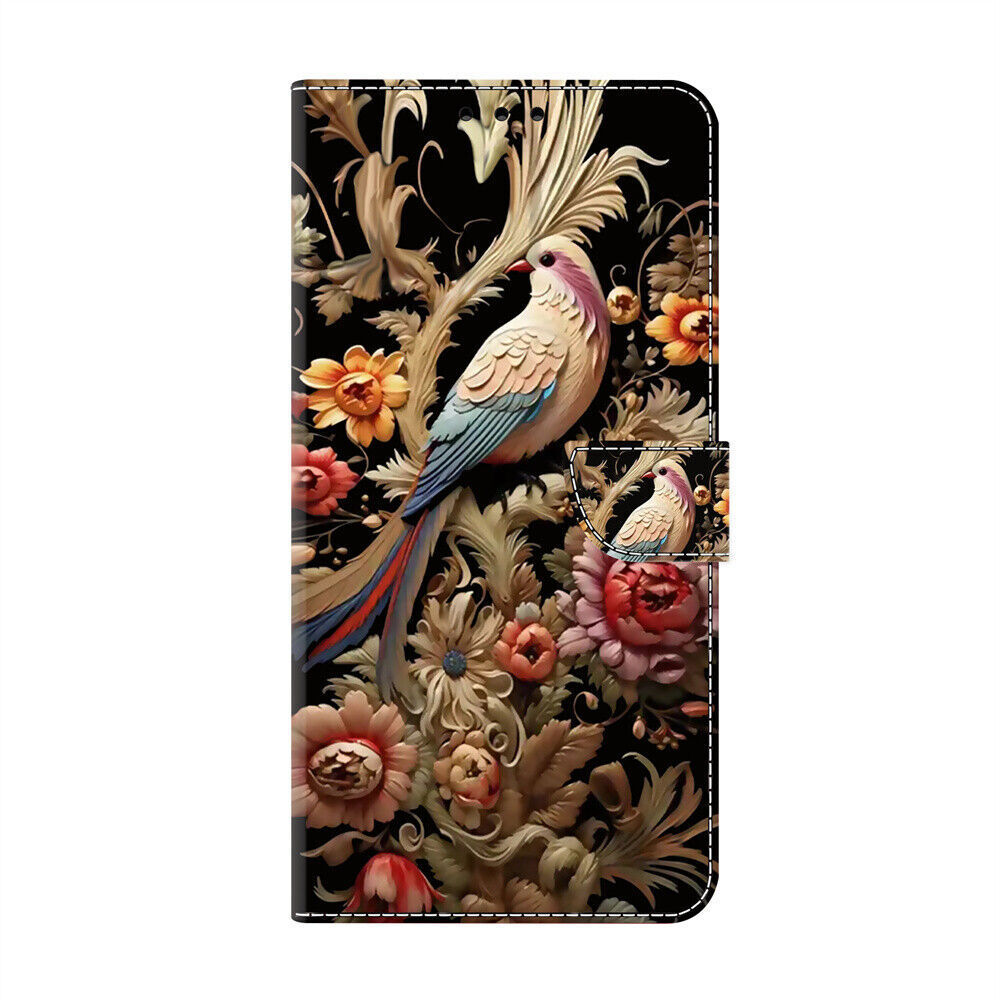 Flower Bird Robot Moon Wallet Cover Case For Huawei Y6 Y5 Pro P Smart Z Nova 9