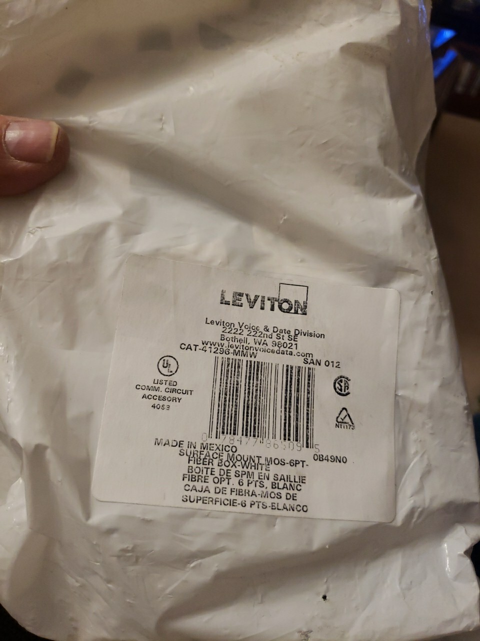 Leviton CAT-41296-MMW MOS Surface Mount Box, Quickport Multimedia White