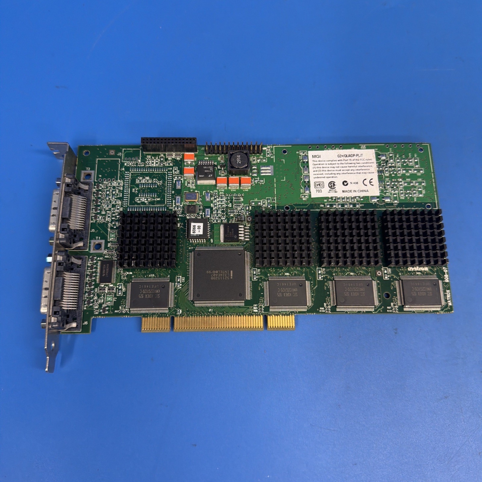 Matrox G200 MMS G2+/QUADP-PL/7 32MB PCI Quad Monitor Video Card Untested